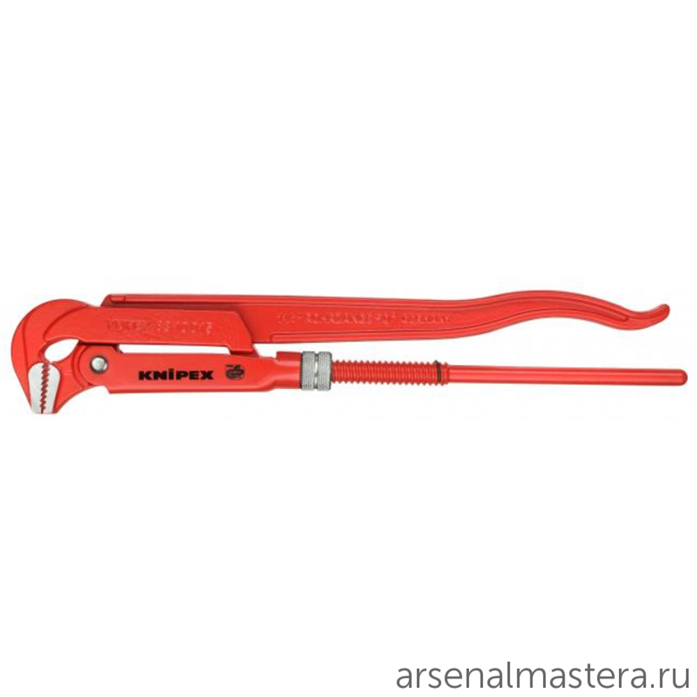 Ключ трубный 1 1/2" шведского типа 430 мм, прямые губки 45°, зев 60 мм KNIPEX KN-8320015