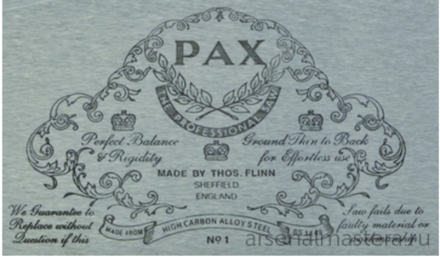 ХИТ! Английская пила фанеровочная обушковая Pax Inlay Saw 76мм (3 дюйм) 20 tpi Thomas Flinn PAX INLAYING SAW М00005135