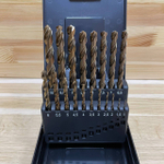 Новинка! Набор из 19 сверл спиральных по металлу, индустриальные ZALTAR D 1-10 мм x 0.5, DIN 338 HSS-E Co5, Тип VA, 5xD ZA-74161