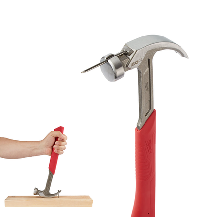 Новинка! Молоток плотницкий Milwaukee 20 унций, 0.57 кг с закругленным гвоздодером, магнитный держатель для гвоздей 4932464028