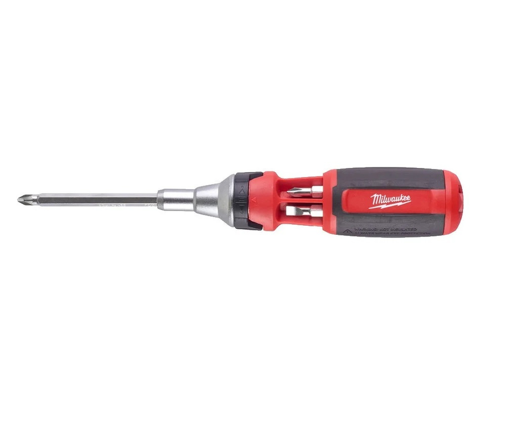 АКЦИЯ RED STRIKE -23%! Отвертка с трещоткой 9 в 1 PH1 / PH2 / PZ1 / PZ2 / T15 / T20 / SL 5.5 MILWAUKEE 4932471598