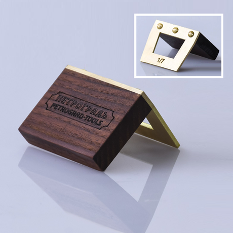 Новинка! Шаблон разметочный для косых шипов ПЕТРОГРАДЪ, модель 3, угол наклона 1:7 для разметки соединения Ласточкин хвост на мягких и твердых породах древесины М00023501