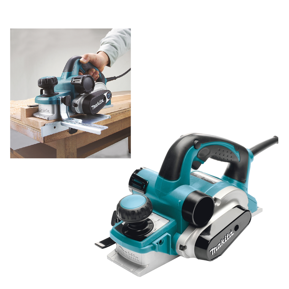 Новинка! Электрический рубанок Makita 1,05 кВт, ширина обработки 82 мм, глубина 4 мм, Мах глубина выборки четверти 25 мм KP0810C