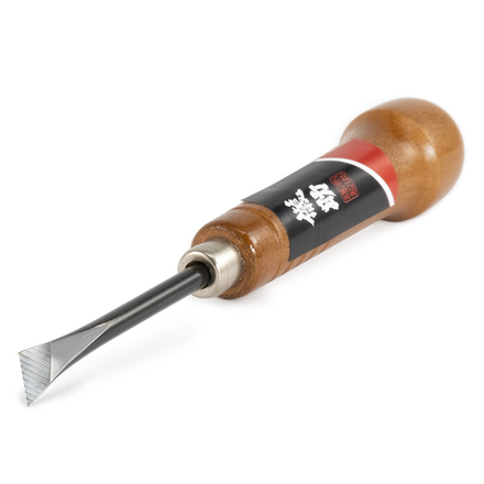 Новинка! Резец японский для резьбы по дереву Takagi Gisuke с рукояткой из красного дуба, 156 мм скошенный вправо 12,5 мм 1021850 108743