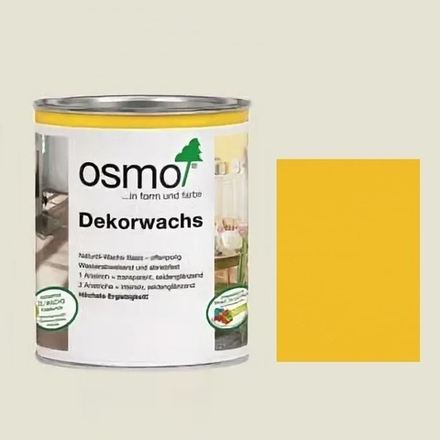 Масло цветное Osmo 3124 Желтый 0,75 л Dekorwachs Deckend DWD для внутренних работ 10100044