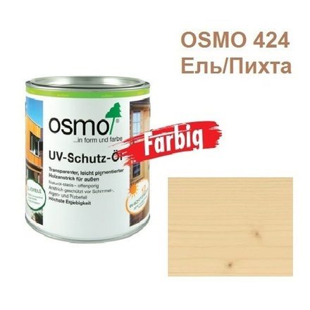 Защитное масло с УФ - фильтром Osmo 424 Ель / Пихта 0,75 л сдерживает рост синей гнили, плесени, грибков UV-Schutz-Ol Farbig для наружных работ Osmo-424-0,75 11600049