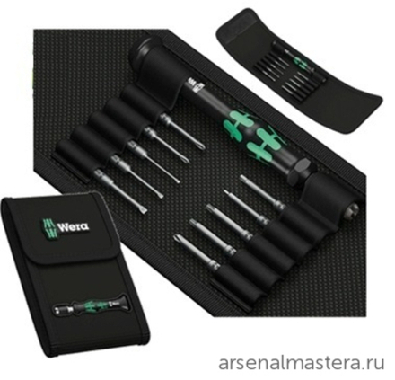 АКЦИЯ 2026! Набор 11 предметов БИТЫ прецизионные и рукоятки-битодержателя, хвостовик Halfmoon / HIOS 4 мм Kraftform Kompakt Micro 11 Universal 1 WERA WE-135938