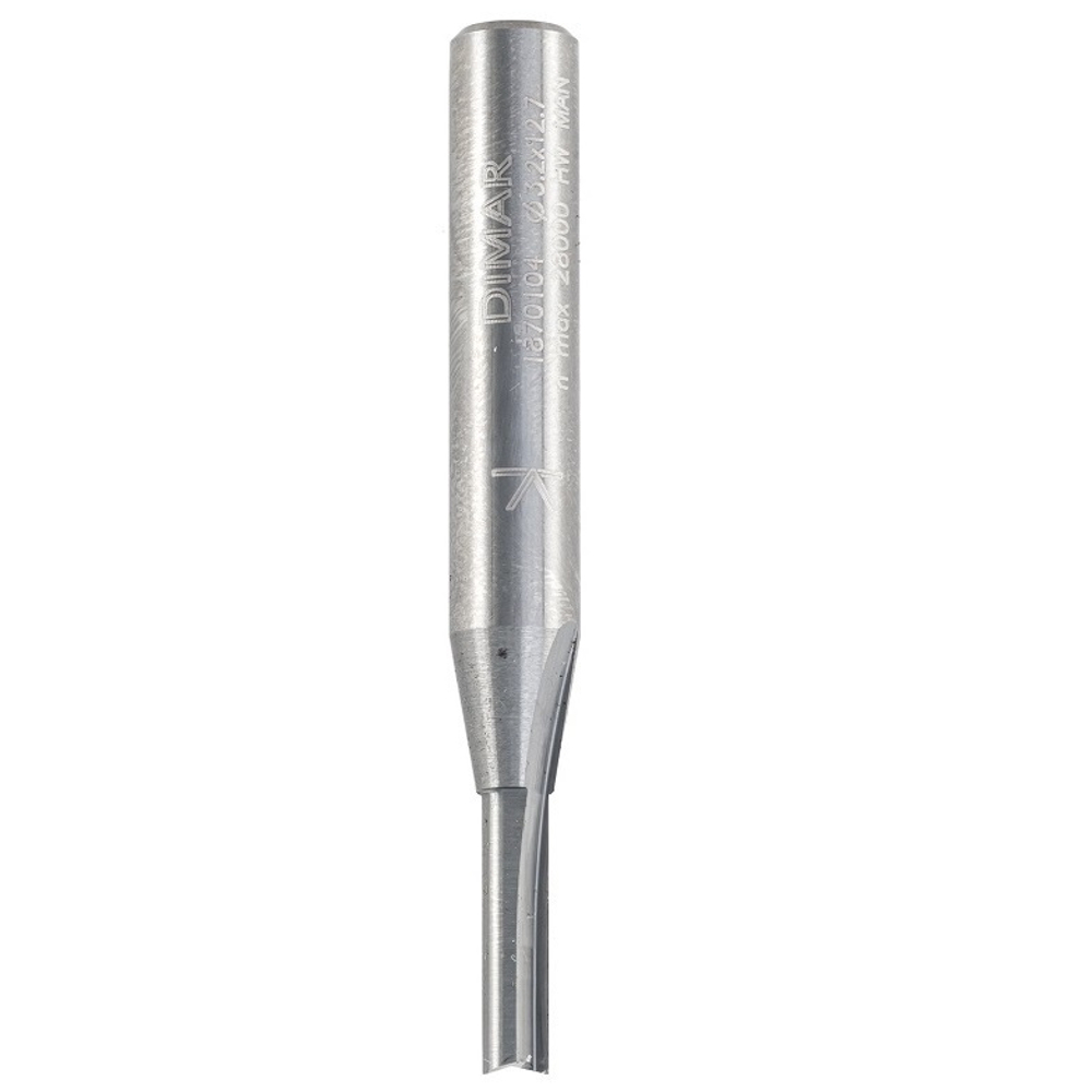 Фреза пазовая Z2 для пластика D 6,35 x 25,4 L 64 хвостовик 6,35 DIMAR 1870324