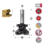 Фреза профильная для скрытых ручек D 30 I 22 L 52 S 8 мм R 5 / 2,8 Woodwork 970.5030.08