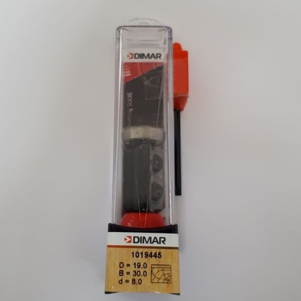 Фреза кромочная прямая с нижним подшипником D19 x 30 L72  S8 мм DIMAR 1019445