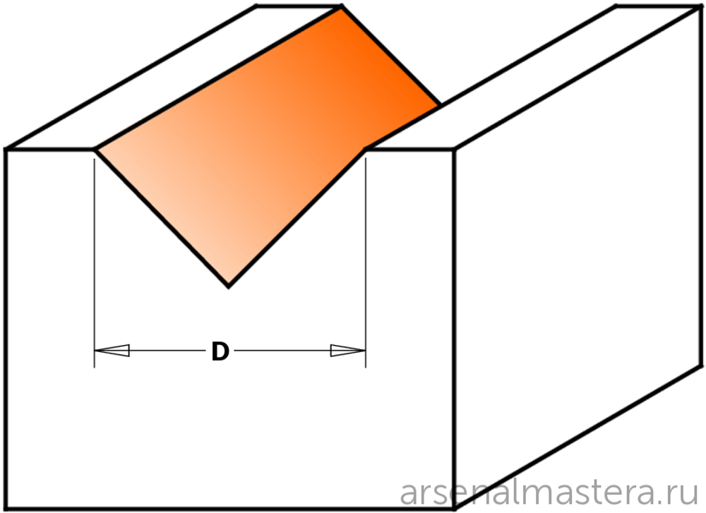 Фреза пазовая c углом 90 гр. S=12 D= 19 x 16 CMT 915.690.11