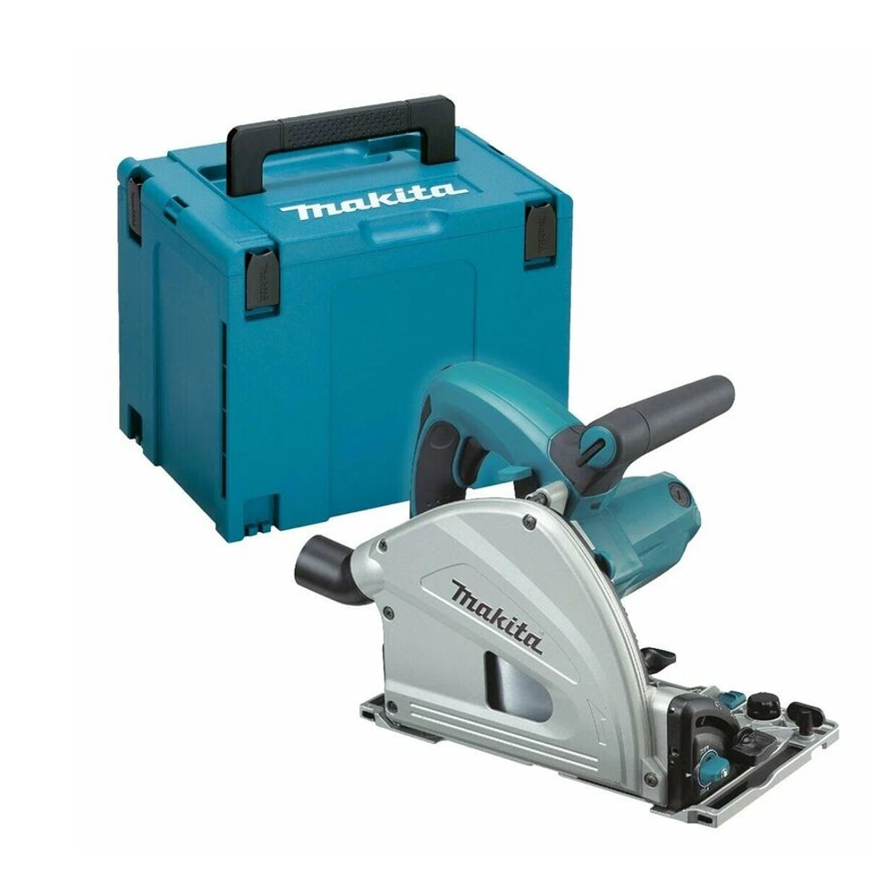 СУПЕР ЦЕНЫ! Пила дисковая погружная Makita SP 6000 J 1,3кВт, 220В, 2000-5200 об/мин, диск 165 / 20 мм, глубина пропила под углом 90° 56 мм, в кейсе SP6000J