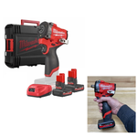 УДОБНЫЙ КОМПЛЕКТ ХИТ! M12 FUEL FCIWF12G3-502X Аккумуляторный гайковерт импульсный плюс 2 аккумулятора M12 HB5 и зарядное устройство C12 C, в кейсе MILWAUKEE 4933493455