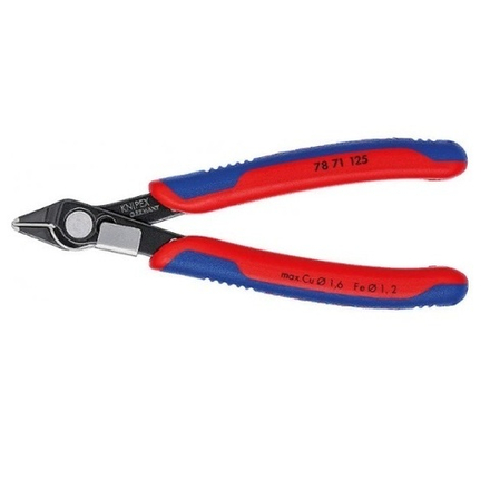 Бокорезы прецизионные 125 мм Electronic Super Knips чернёные, зажим для проволоки KNIPEX KN-7871125