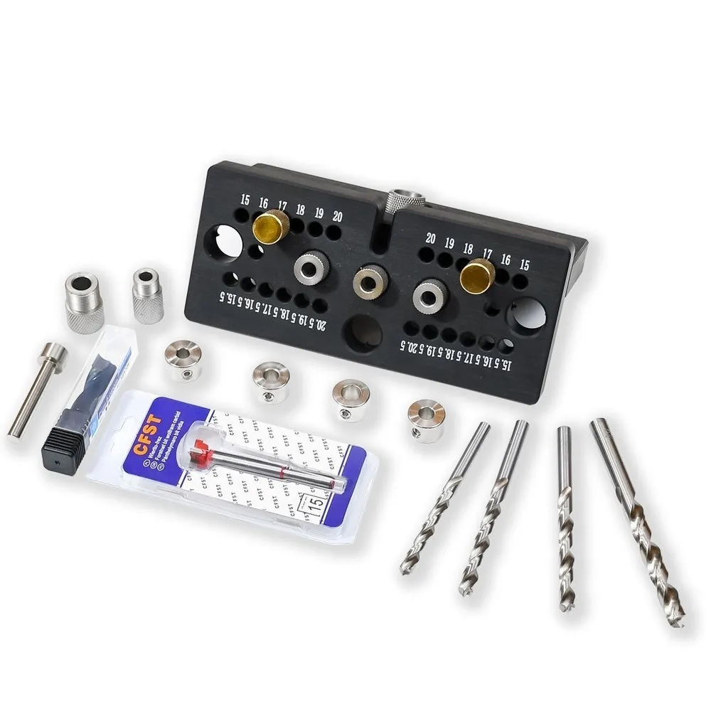 Кондуктор для сверления с набором сверл для точного сверления отверстий под мебельное соединение с эксцентриком GOLDRATIO М00021313