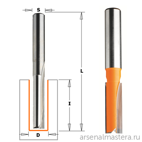 Фреза пазовая серия 912 S=8 D= 12 x 31,7 x 60 CMT 912.120.11