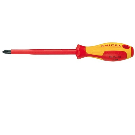 Отвертка VDE Phillips PH2 x 100 мм, длина 212 мм, диэлектрическая, 98 24 02, KNIPEX KN-982402