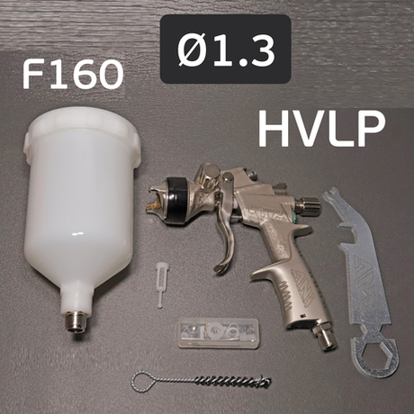 Новинка! Краскопульт профессиональный ANI 160 HVLP c никелированным корпусом и верхним пластиковым бачком 0,6 л, дюза 1,3. Для финишной окраски AH1501137A