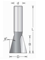 Пазовая конструкционная фреза ласточкин хвост твердосплавная Dimar D 12,7 x L 12,7-44,5 x S 6 мм 1040043