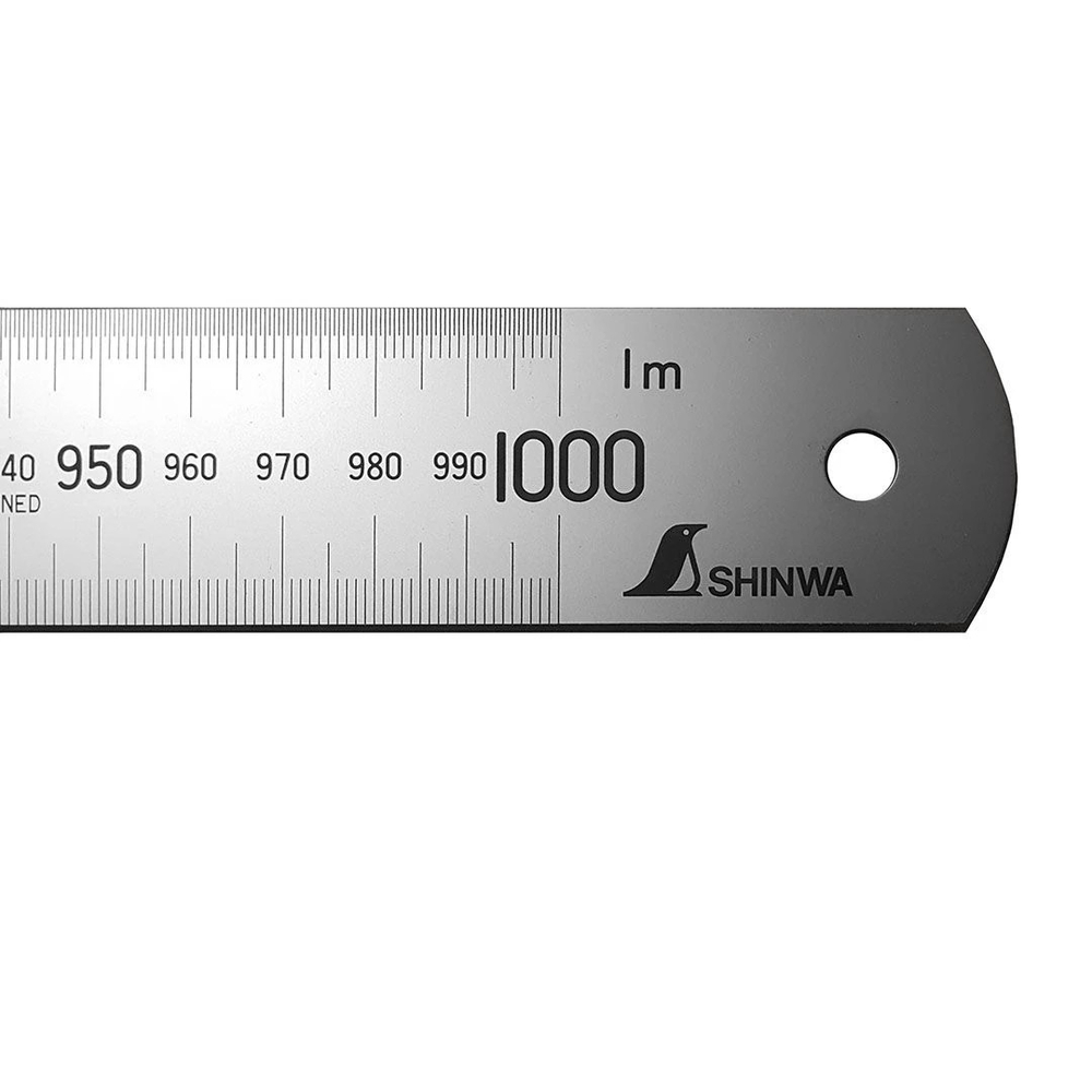 Новинка! Линейка дюймовая 1000 мм / 36 дюйм (шкала - в мм и дюймах) нержавеющая сталь Shinwa М00016583