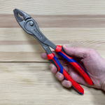 Новинка! Клещи с фронтальным и боковым захватами KNIPEX TwinGrip 250 мм, 7 позиций, зев 5 - 27 мм, 3-комп. ручки в блистере KN-8202250SB