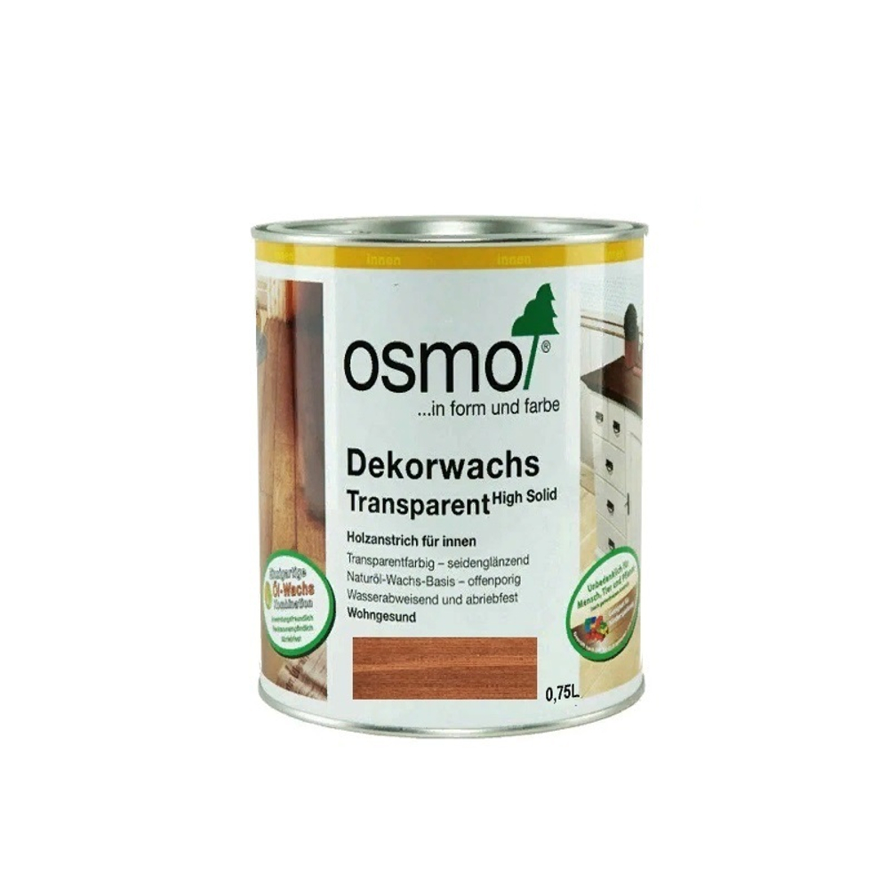 Цветное масло прозрачное Osmo 3138 Махагон 0,75 л Dekorwachs Transparent Tone для внутренних работ Osmo-3138-0.75 10100085