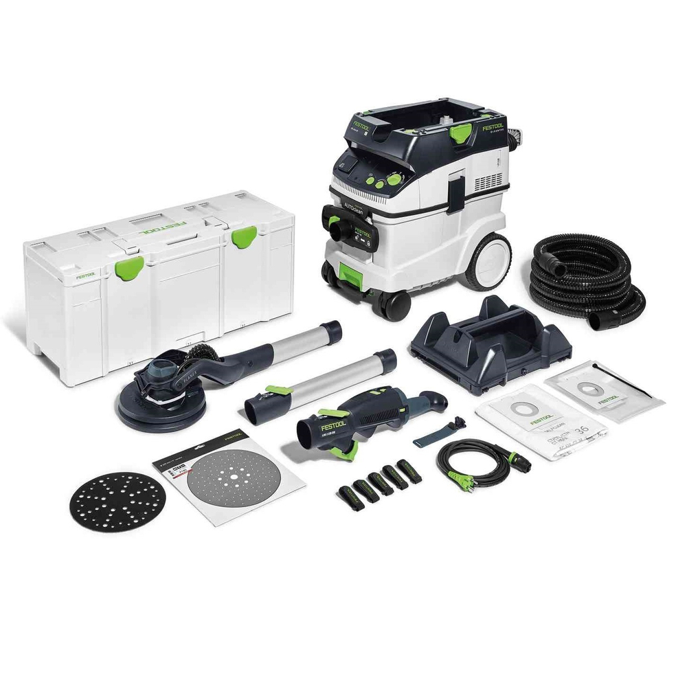 Шлифовальная машинка для стен и потолков FESTOOL PLANEX LHS 2 225/CTL 36-Set со светодиодной подсветкой, пылеудаляющий аппарат CTL 36 E AC PLANEX, в систейнере SYS3 XXL 337 576696