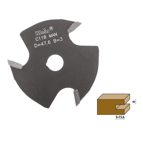 Новинка! Сменный режущий диск фрезы концевой Klein d 7,94 D 47,6 х 4 Z 3 DX C118.340.R