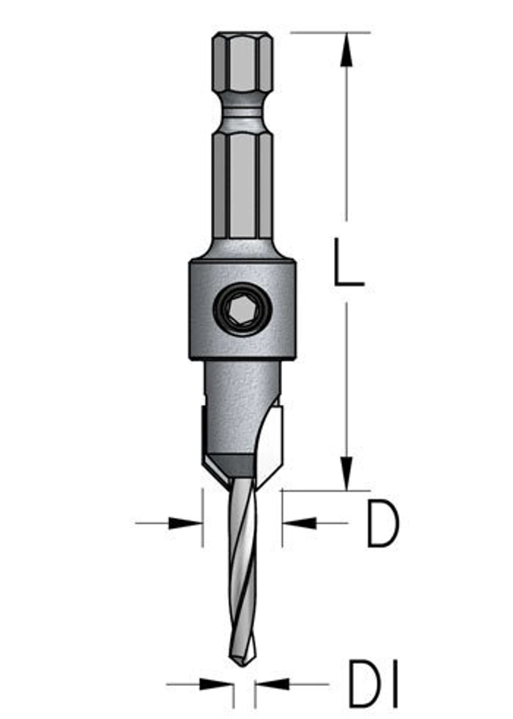 ХИТ! Сверло-зенковка коническое быстросменное D1/2.8 D9.5 L54 WPW  AS02804S