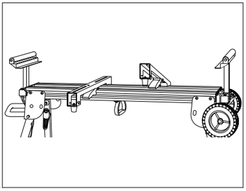 Новинка! Стол складной для торцовочных пил KRAFTOOL MSA-1200 U (1120-2650) х 765 х 970 мм, роликовые опоры, регулировка по высоте, складные ножки, с ручкой и колесами 38782-2