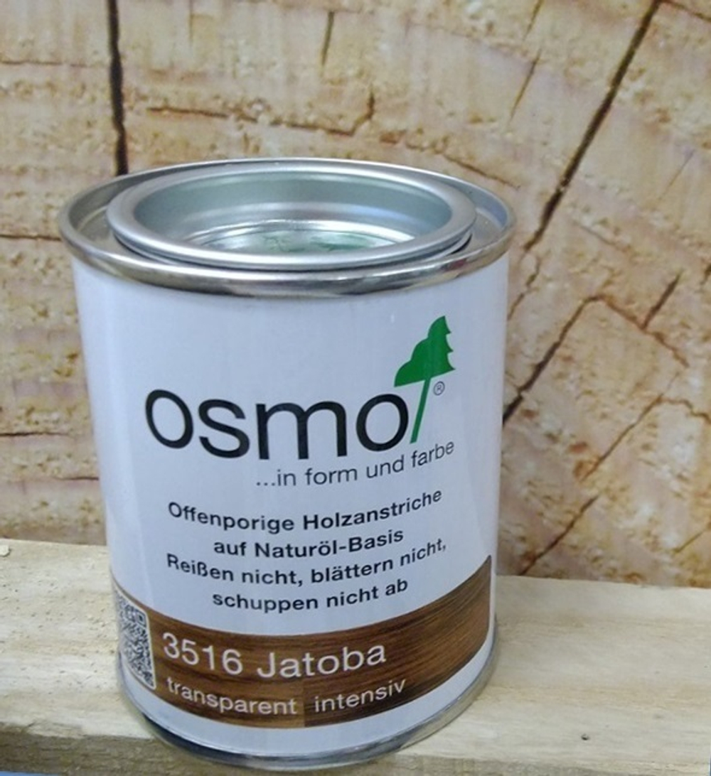 Цветные бейцы на масляной основе для тонирования деревянных полов Osmo 3516 Ятоба прозрачный / интенсивный 0,125 л Ol-Beize для внутренних работ Osmo-3516-0,125 15100821