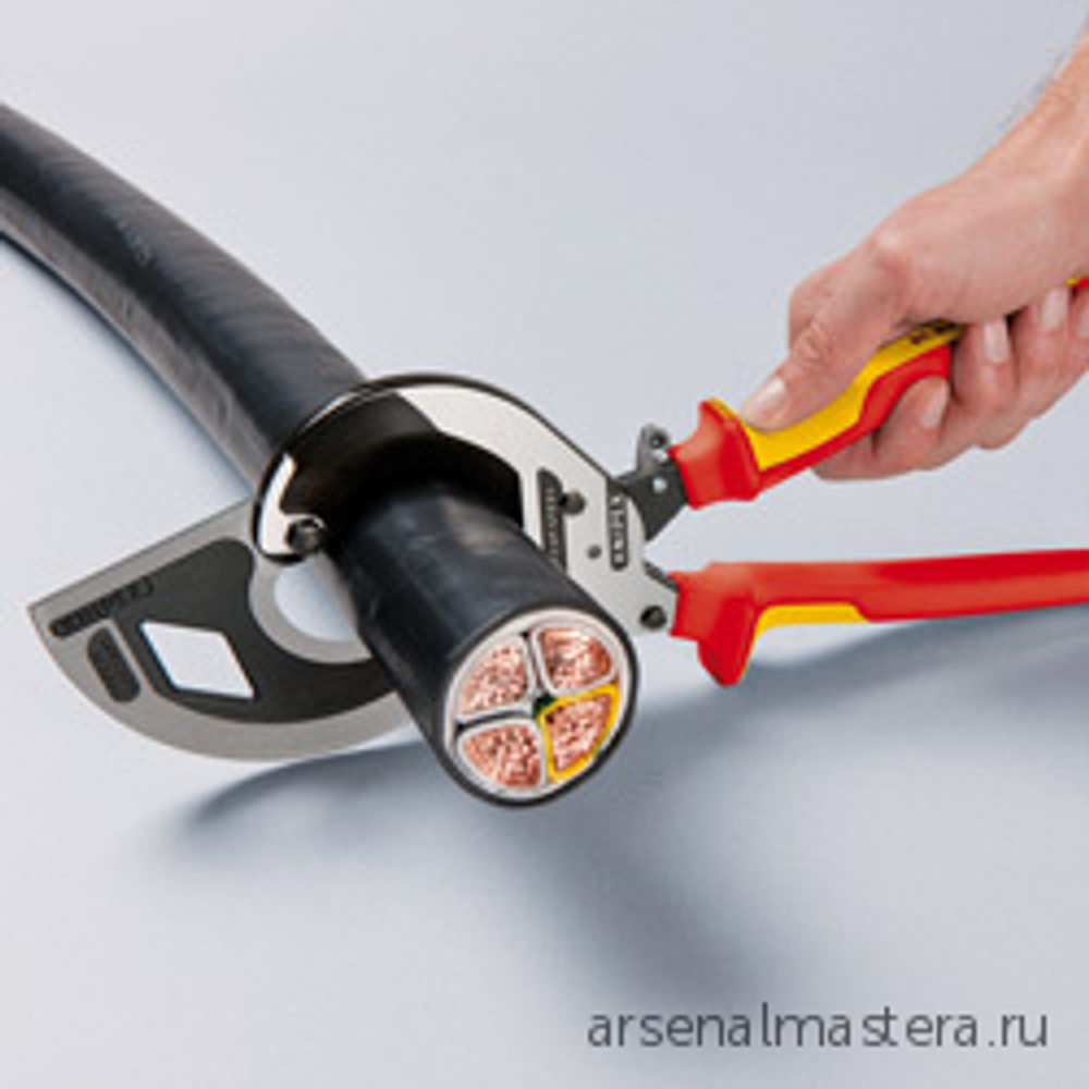 Кабелерез 320 мм с трещоткой, 60 мм (600 мм2, MCM 1200) 95 32 320 KNIPEX KN-9532320