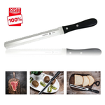 ХИТ! Японский Кухонный нож TOJIRO FUJI CUTLERY Серия Special series для замороженных продуктов, костей, хрящей, длина ножа 315 мм, лезвия 190 мм, сталь Мо-V, рукоять термопластик, заточка серрейтор FG-3400