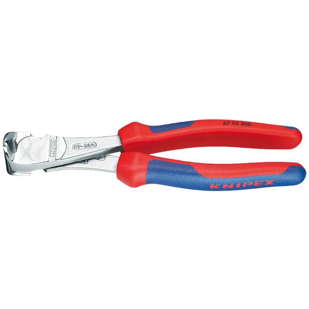 Кусачки торцевые особой мощности 200 мм, хром, 2-комп ручки 67 05 200 KNIPEX KN-6705200