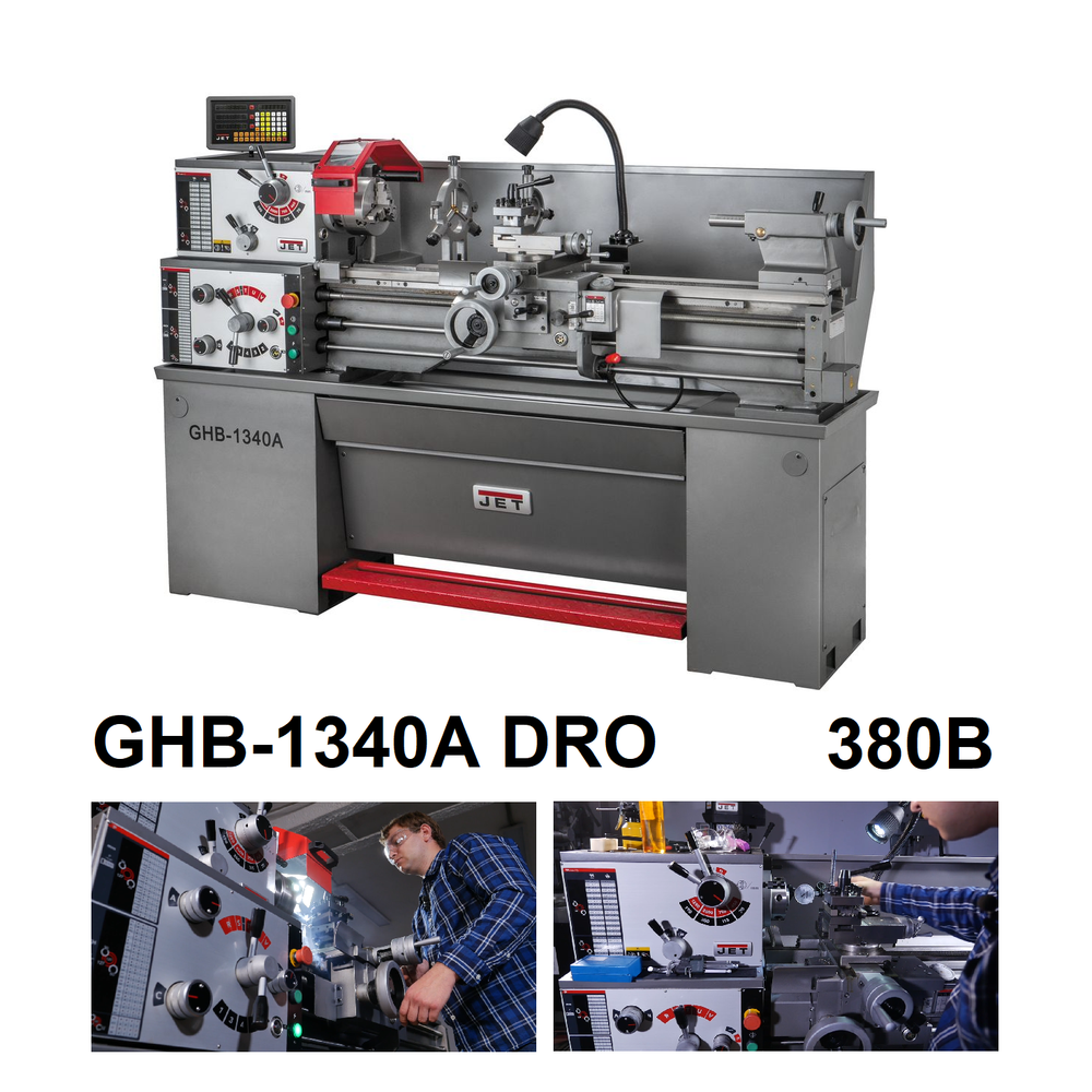 Новинка! Универсальный токарно - винторезный станок по металлу Jet GHB-1340A DRO с УЦИ 380В 1,5/2,8 кВт 50000710T