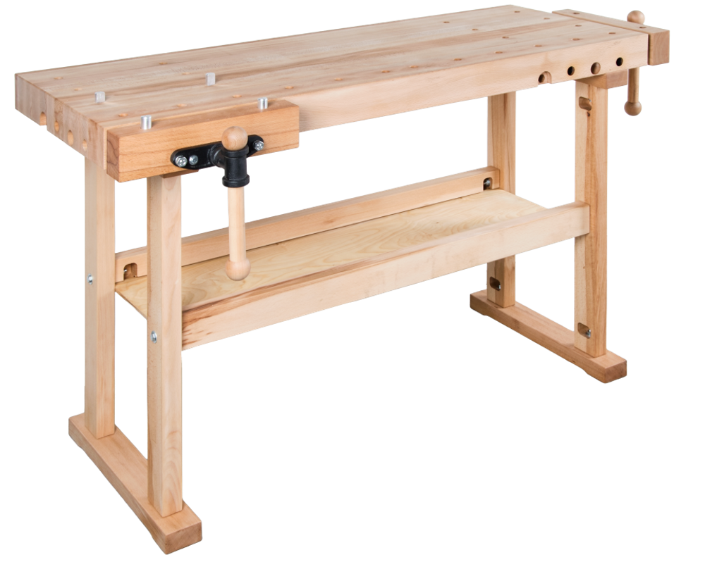 Новинка! Чешский верстак столярный деревянный 1490 х 650 х 850 мм столешница из массива бука 80 мм 2 тисков York 24 отверстий 20 мм под фиксаторы PINIE HeavyDuty1500D20