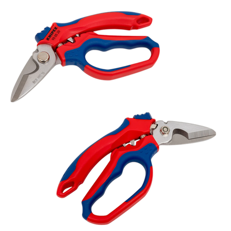 АКЦИЯ ЛЕТНИЕ СКИДКИ! Ножницы электрика угловые KNIPEX 160 мм, обжим концевых гильз: 0.5–6 мм.кв. и 10–25 мм.кв., нерж, 2-комп ручки KN-950520SB