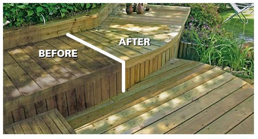 Очиститель для террас для наружных работ Deck Restorer Бесцветный 2,5 л, для восстановления посеревшей обветренной древесины террас и садовой мебели без шлифования 8000H HEMEL 10813