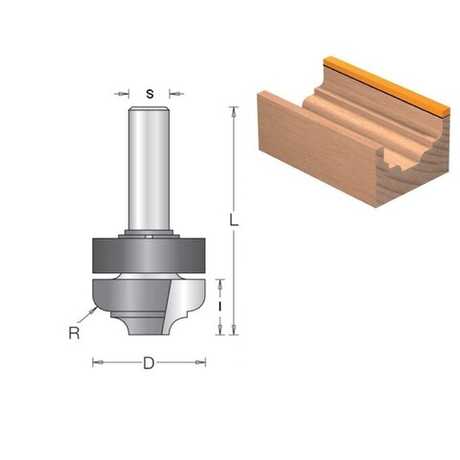 Концевая профильная врезная фреза DIMAR D35 L67 I14,3 R=5 S12 1352229