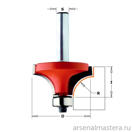 Фреза радиусная серия 938 внутр. радиус R9,5 (нижн. подш.) S8 D 31,7 x 14 CMT 938.317.11