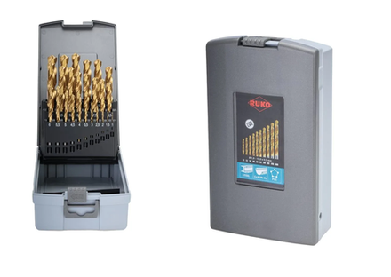 Набор из 25 шт сверл спиральные по металлу RUKO HSS-G TIN 1-13 мм, в кейсе 250215TRO