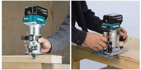 ЗИМОЙ ВЫГОДНЕЕ ХИТ! Фрезер кромочный аккумуляторный многофункциональный Makita 18 В, рабочий ход фрезы 40 мм, Max D фрезы 35 мм DRT50Z