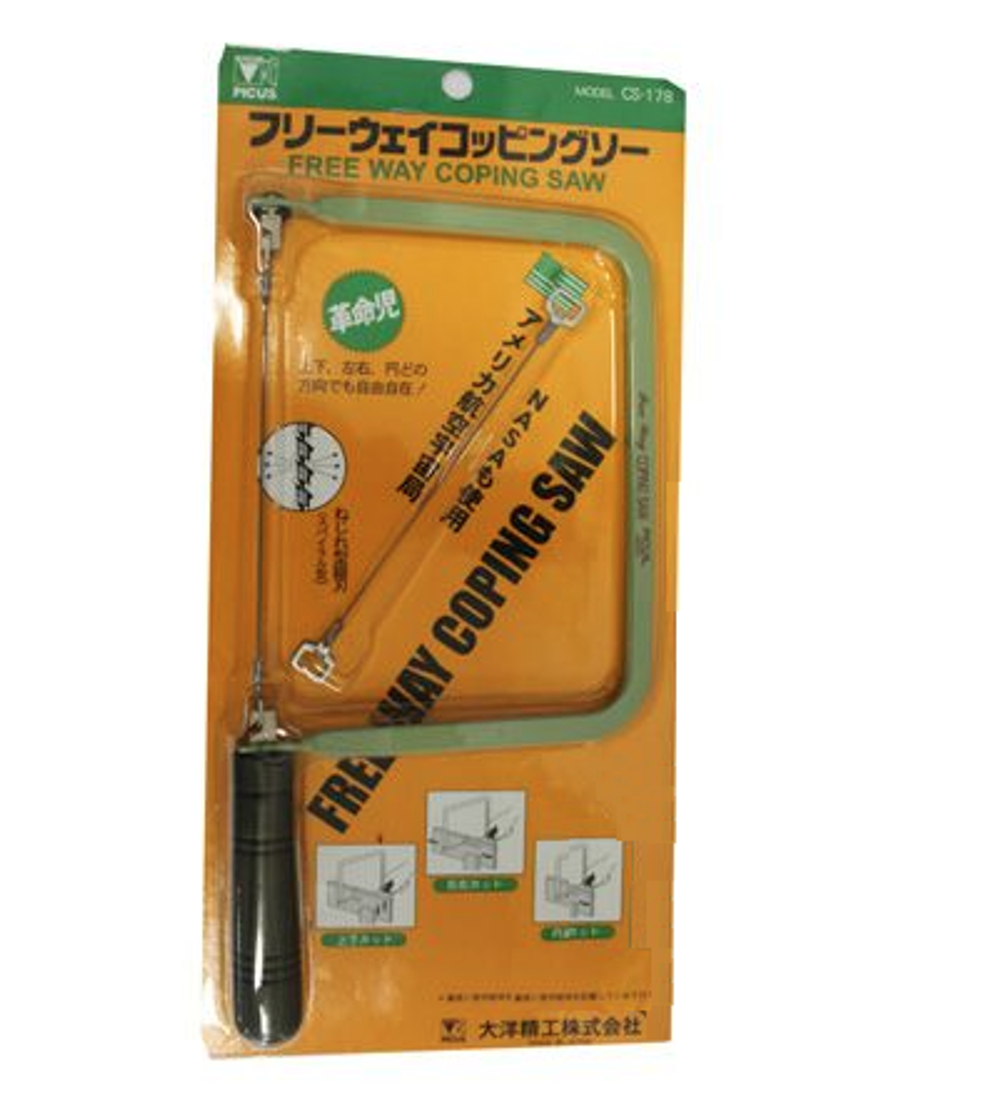 ХИТ! Лобзик ручной Picus Freeway Coping Saw 120 х 125 мм плюс две спиральные пилки Miki Tool MT CS-178 / Di 712512 М00006965