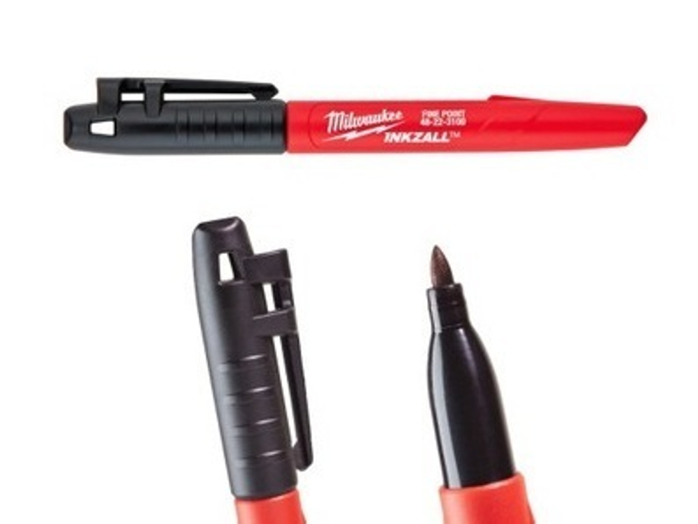 ХИТ! Маркер для стройплощадки с тонким пером черный Milwaukee INKZALL 1 шт 48223100