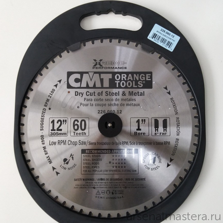 Диск пильный для пиления стали, железа (сухой рез) 305 x 25,4 x 2,2 / 1,8 0 8 FWF Z60 CMT 226.060.12