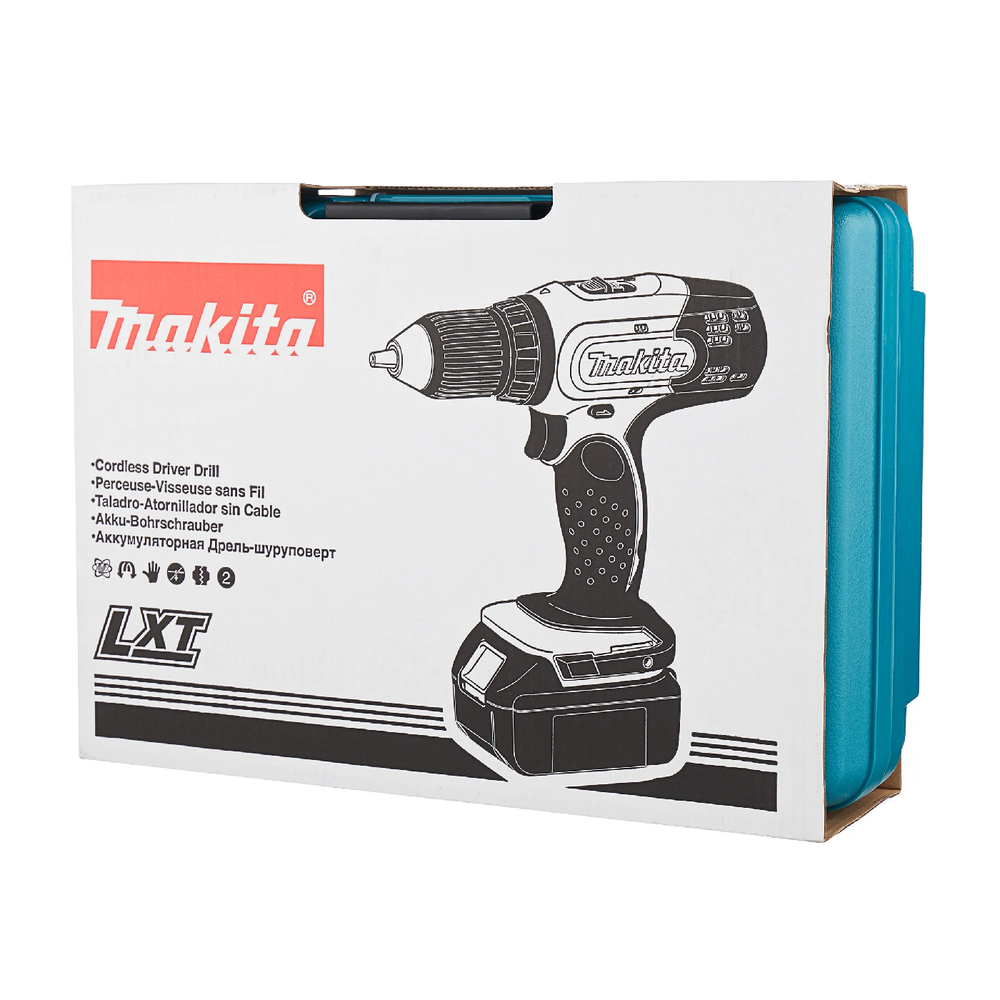 Новинка! КОМПЛЕКТ: Аккумуляторная дрель - шуруповерт Makita LXT 18В, Два аккумулятора 3 Ач, Зарядное устройство, кейс DDF453RFE