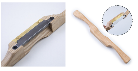 Новинка! Стружок деревянный ПЕТРОГРАДЪ 260 мм / 50 мм, корпус из ясеня, имеет латунную вставку, для деликатной обработки выпуклых и вогнутых поверхностей М00024132