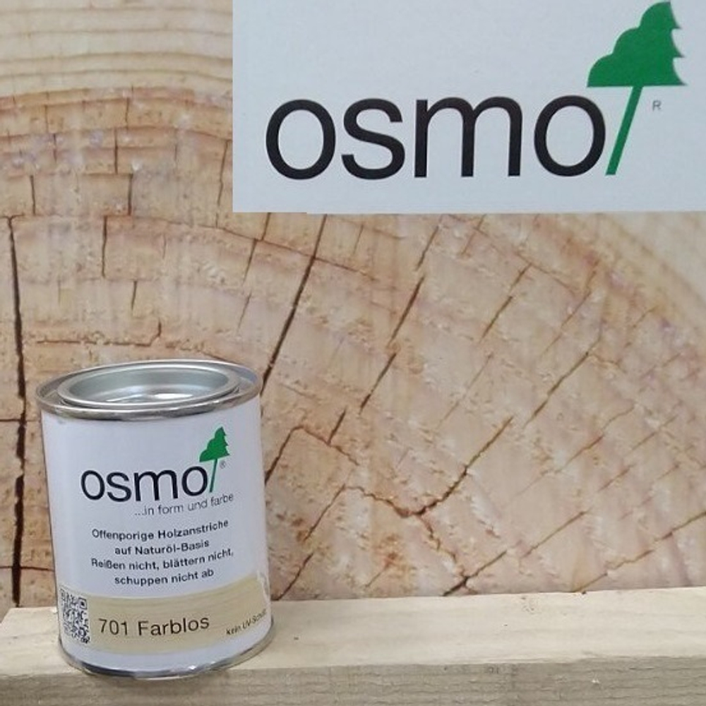 Новинка! Защитное масло - лазурь OSMO Holzschutz Ol-Lasur 701 Бесцветное матовое 0,22 л для древесины для наружных работ 12100070_2