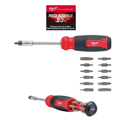 АКЦИЯ RED STRIKE -23%! Отвертка универсальная 27 в 1 MILWAUKEE 4932492808