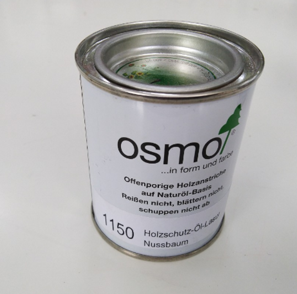 Защитное масло-лазурь для древесины для наружных работ OSMO 1150 Американский орех 0,125 л Holzschutz Ol-Lasur Osmo-1150-0,125 12100182
